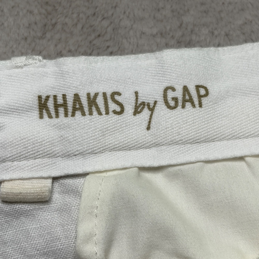 Gap Broken-In Straight Pants Womens 12 White Linen Cotton Cropped Preppy Coastal - Picture 5 of 12